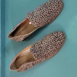 Lucky Brand Animal Print Slip Ons